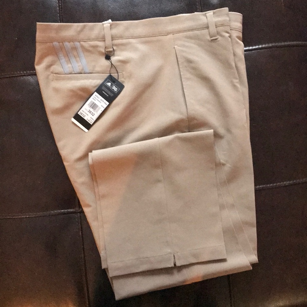 Adidas men’s 3 stripe khaki pants